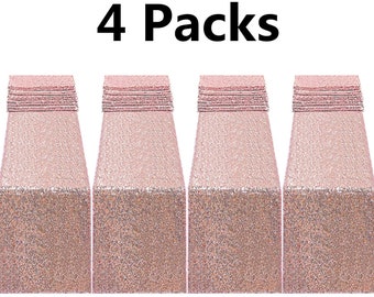 4 pack Sequin Table Runners Rose Gold 12 X 108 Glitter ROSE GOLD Table Runner Party Supplies Fabric Decorations Wedding Birthday Baby Shower