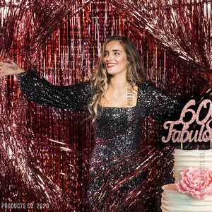 60th Birthday Decorations, 60th Birthday Party Supplies, Sixty Birthday Banner Rose Gold, Confetti Balloons Her, 60 Cake Topper image 6
