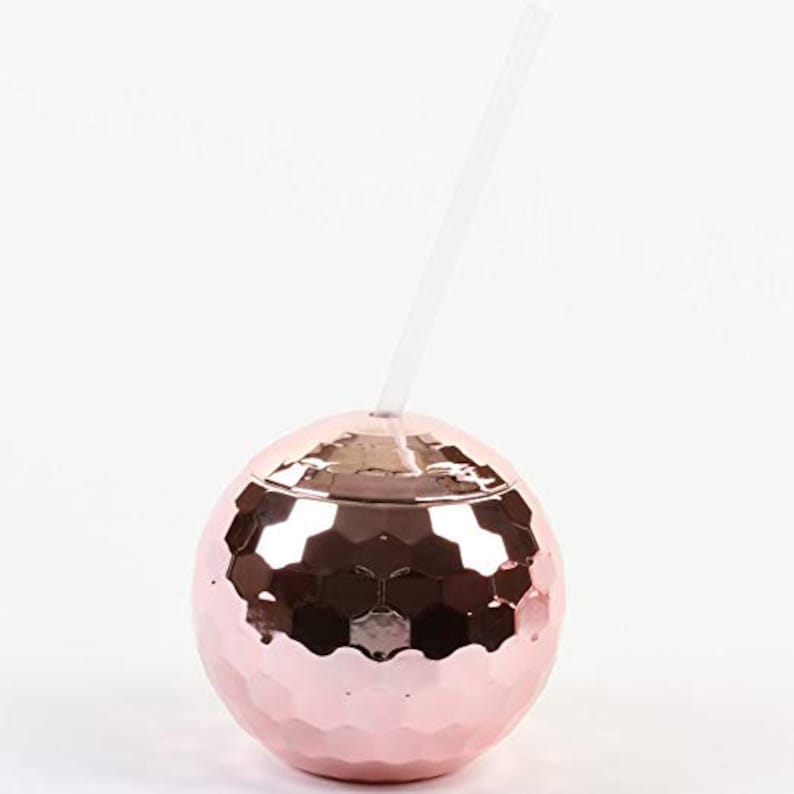 Disco Ball cup 19 oz Drink Tumbler w/ Straw rose gold 4Pack Etsy