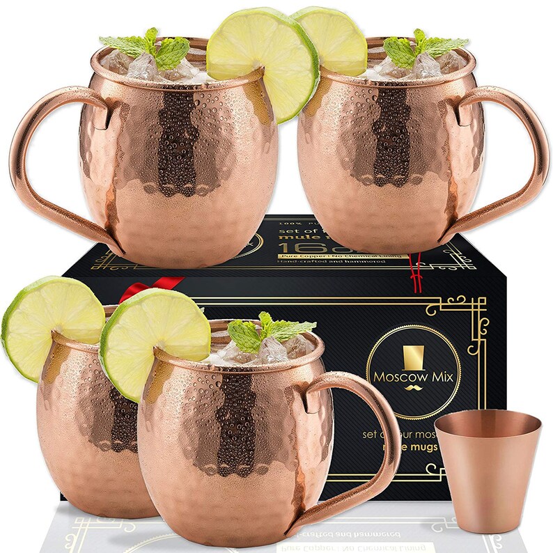 Moscow Mule Copper Mugs Set of 4 Solid Copper Handcrafted Etsy