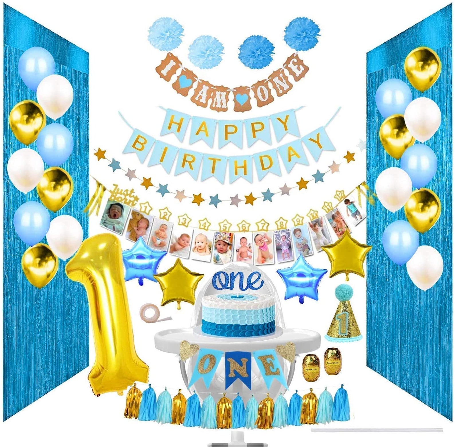 Baby Boy 1st Birthday Decorations Set First Birthday Party | Etsy