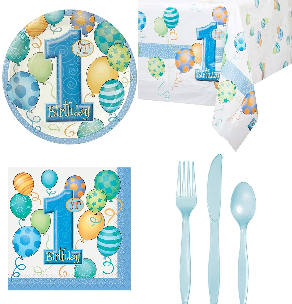 1st Birthday Party Supplies Bundle for Boys Includes Etsy