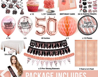 Buy Sensfun Happy 50th Birthday Backdrop Rose Gold Diaonds Fabulous