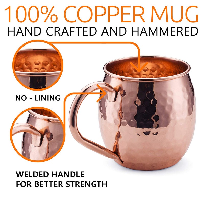 Moscow Mule Copper Mugs Set of 4 Solid Copper Handcrafted Etsy