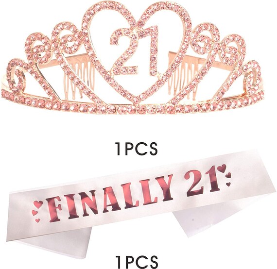21st Birthday Gifts For Girl 21st Birthday Tiara And Sash Etsy
