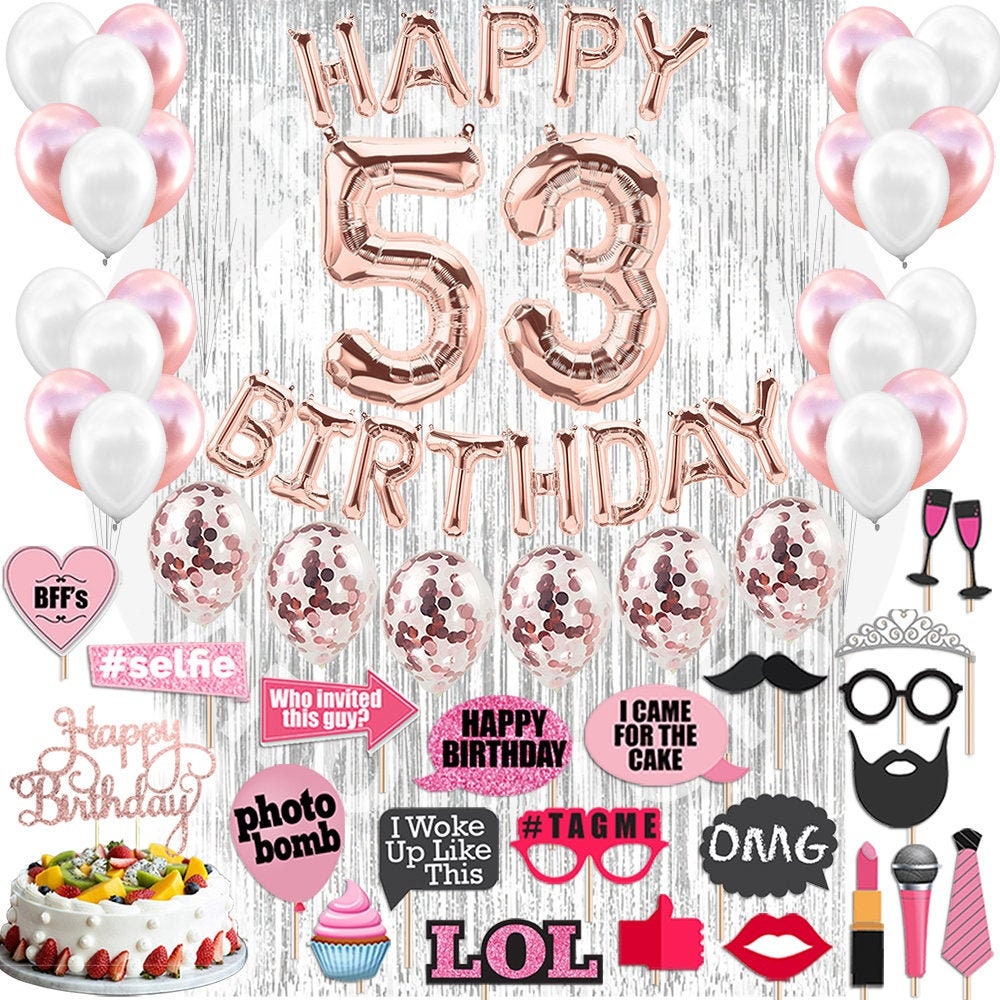 53rd Birthday Decorations Birthday Party Supplies Fifty Three Etsy 日本