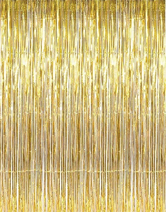 Gold Birthday Decorations - Gold Party Decorations Set with Birthday  Banner, Gold White Confetti Balloons, Gold Foil Fringe Curtains, Gold  Tablecloth