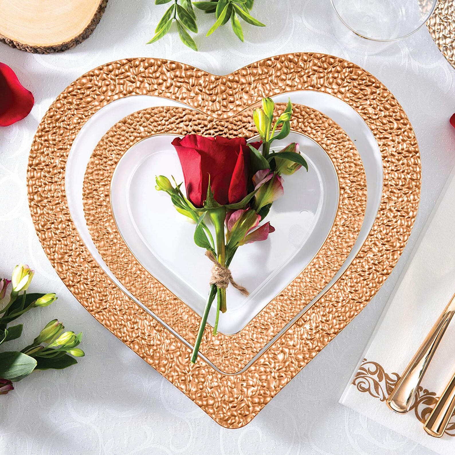 Heart Shaped Premium Plastic Dinner Plates 50 Pack 10 Inch Etsy