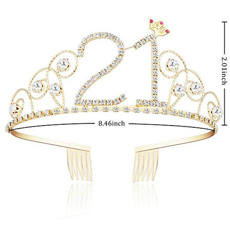 21st BIRTHDAY DECORATIONS Crystal Tiara Birthday Crown | Etsy