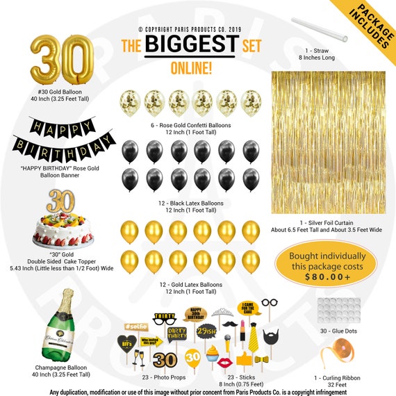 30th Birthday Decorations Her Him Men Women Dirty 30 Birthday Etsy