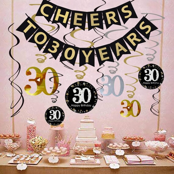 30th Birthday Decorations For Her Party Supplies Decorations Etsy