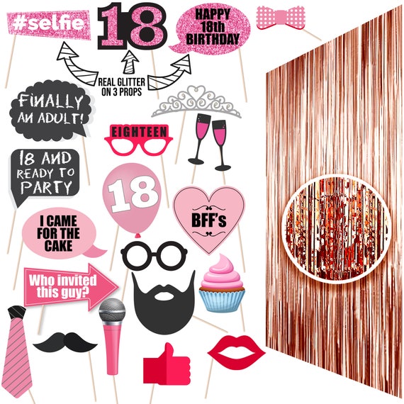 Accessoires Photo Du 18e Anniversaire 18 Fournitures De Fete Etsy France