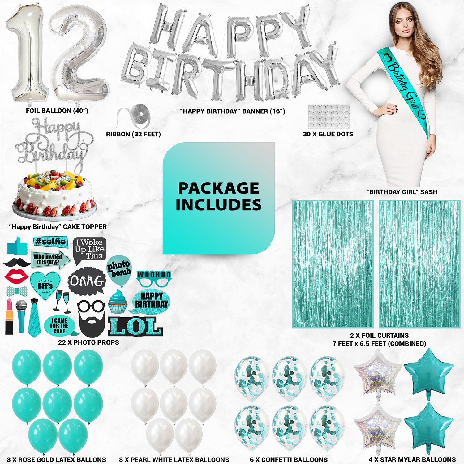  Qotuty Regalos de cumpleaños número 12 para niñas, los mejores regalos  para niñas de 12 años, regalos para niñas de 12 años, decoraciones de  fiesta de cumpleaños de 12 años, ideas