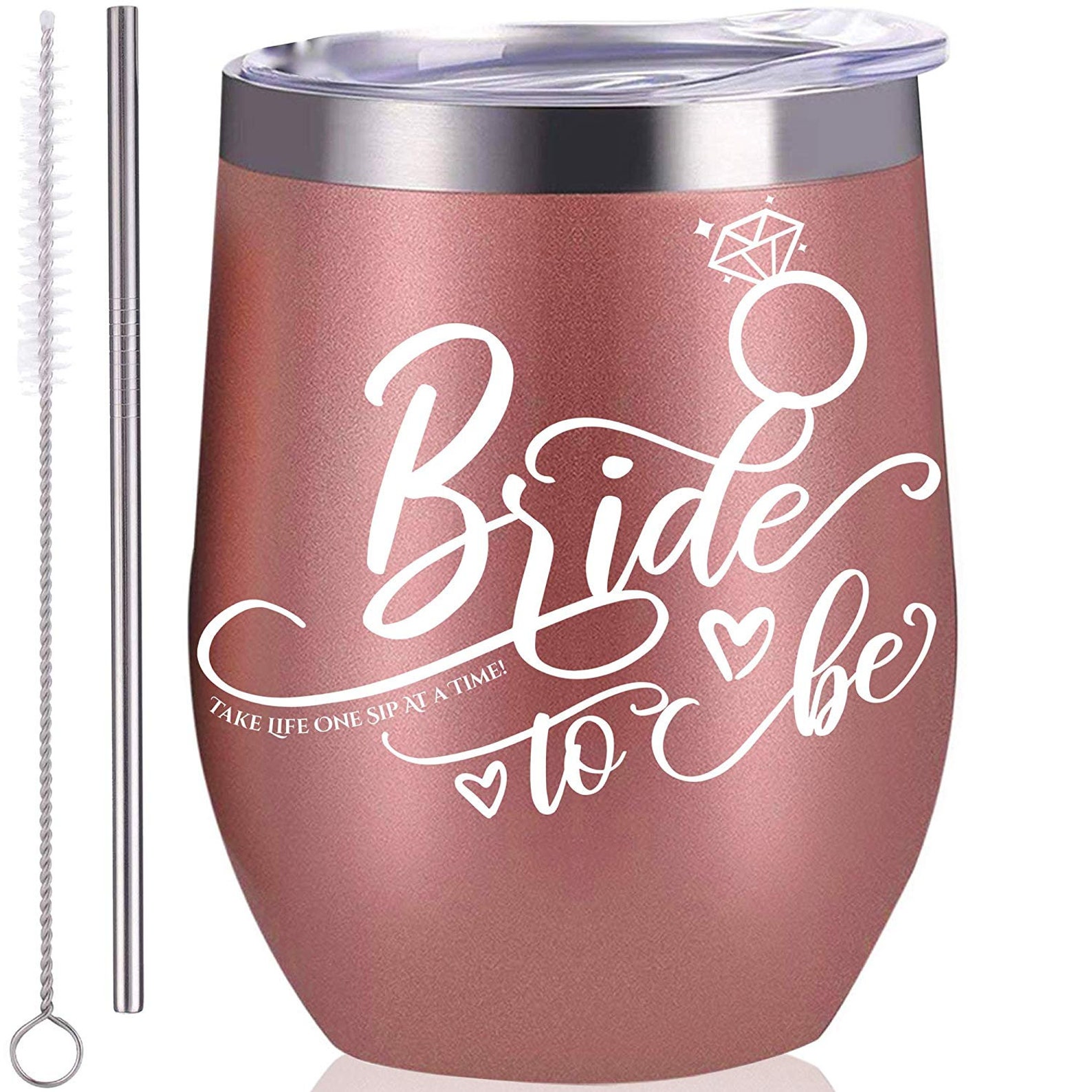 Bride to Be Wine Tumbler Rose Gold Wine Tumbler 12 Oz Etsy