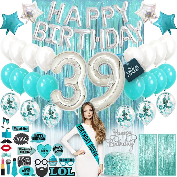 39th Birthday Decorations Birthday Party Supplies Thirty Nine