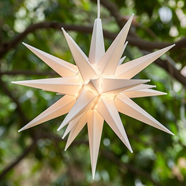 Moravian Star Tree Topper Beautiful Bright White 3D Lighted | Etsy