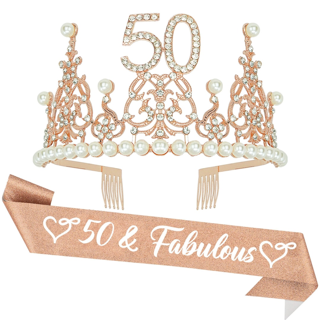 50 Echarpe Et Diademe Drole Joyeux 50e Anniversaire Etsy Canada
