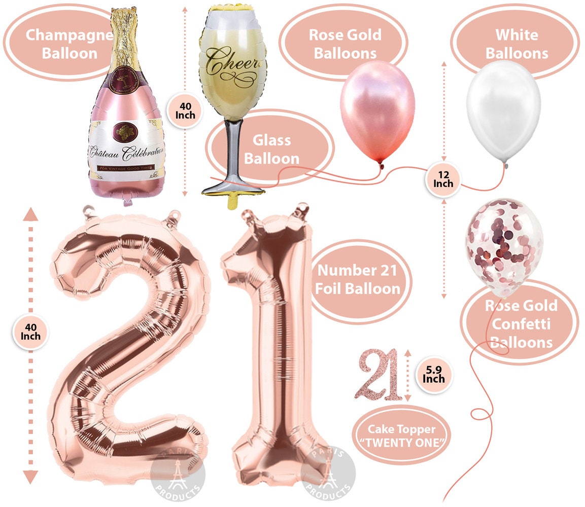 Decorations Danniversaire 21st 38 Pieces Cake Topper Party Etsy France
