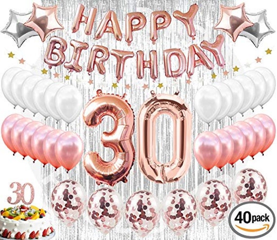Decoraciones de cumpleaños número 60 para mujer, pancarta de feliz  cumpleaños, decoración de pastel, cortina de oro rosa, banda de cumpleaños  número