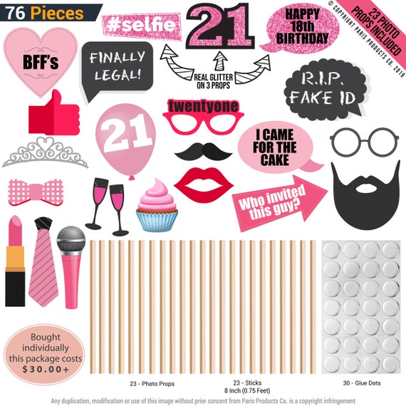 22Pcs//Set Single Lady Theme Funny Paper Beard Photo Booth Props Creative