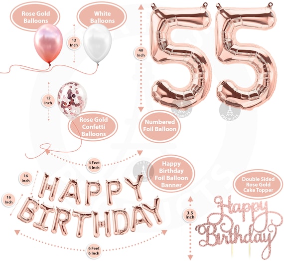 Paquete de globos rosados para 2 años, decoración para fiesta de cumpleaños,  confeti para niñas y niños, 2º cumpleaños, 12 piezas de aniversario -   España