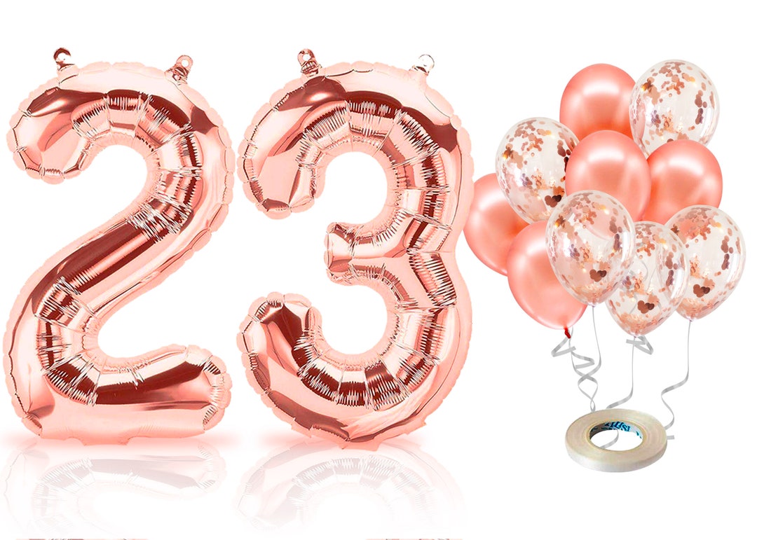 PARIS PRODUCTS 23rd Birthday Rose Gold Balloons Number 23 Mylar Balloon 23rd Birthday Party Decor 23rd Birthday Decorations for Girl Etsy UK