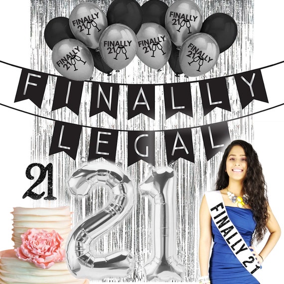Enfin Legal 21eme Anniversaire Decorations Cake Topper Party Etsy France