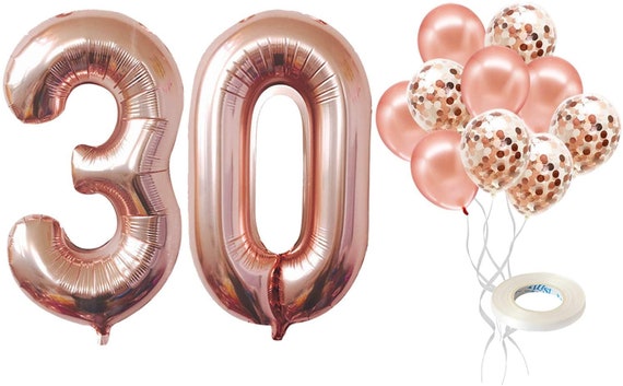 Ballons du 30e anniversaire en or rose Décorations de fête numéro