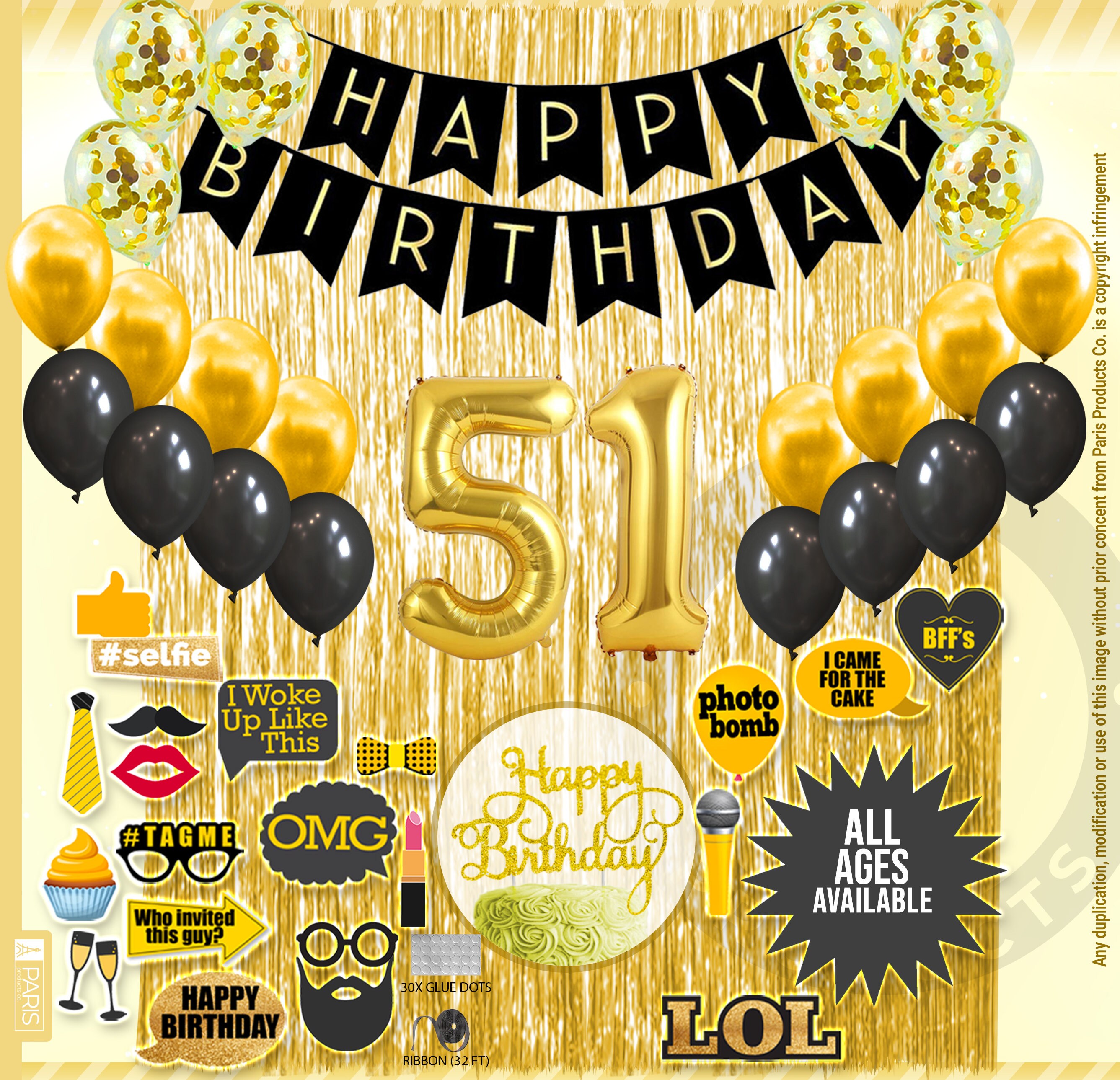 Black Gold Happy Birthday Door Cover Banner 71 X 35 Inch Birthday Decoration Supplies Happy Birthday Backdrop Photography Background For Women Girls