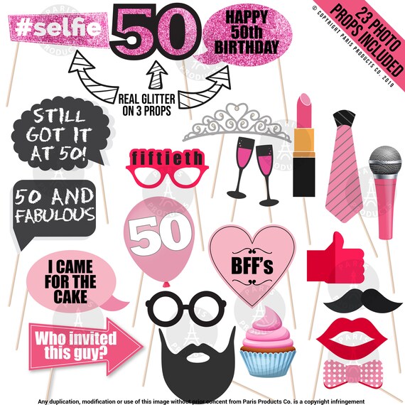 50th Birthday Decorations Party Supplies 50 Banner Rose Gold Etsy