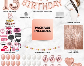 Decorations Du 13e Anniversaire 13 Fournitures De Fete Etsy France