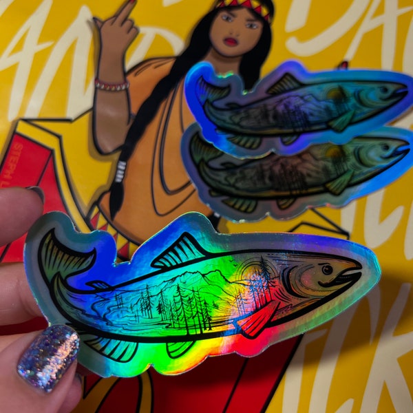 Salmonscape Holo Sticker