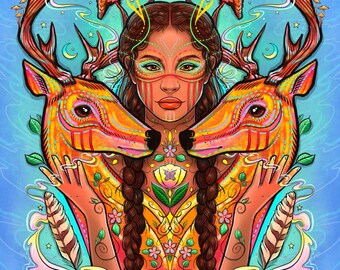 Deer Woman 8.5x11 Print