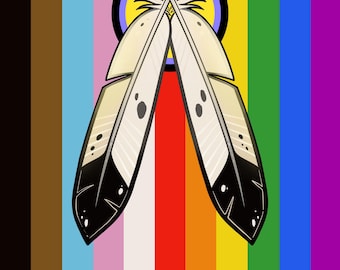 Two Spirit Flag Print 8.5x11in 2SLGBTQ Pride art