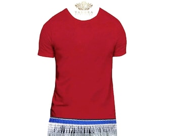 Camisetas lisas con flecos multicolor disponibles. Tallas XS-5XL. ¡Descúbrelas ahora!