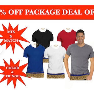 Hebrew Israelite Clothing with Fringes, Hebrew Garments, Bundle of 5 Shirts, Multicolor Available. XS-5XL. Explore Now!
