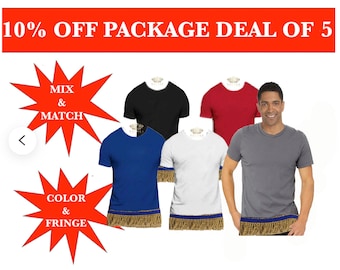 Men's Plain Short Sleeve Fringed T-Shirt  Hebrew Israelite Mens Clothing –  Sew Royal US