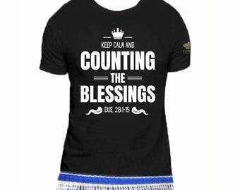 Keep Calm and Counting The Blessings, T-shirts with Fringes Multicolors Available XS-5XL. EXPLORE NOW!