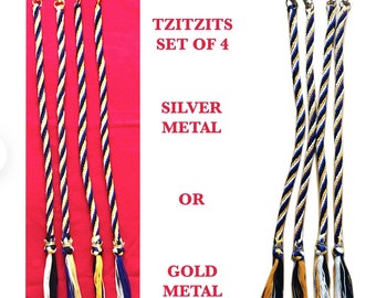 Tzitzit for Hebrew, Set of 4 Gold or Silver Swivel Clasp and Crown. Multicolors Available. EXPLORE NOW!