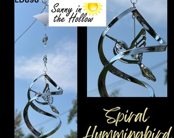 HUMMINGBIRD Suncatcher AB Crystals LD898 SPIRAL dangle sun catcher gift present for best friend just because thank you miss you birthday