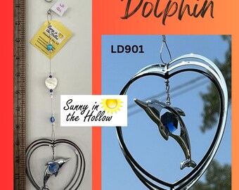 DOLPHIN Suncatcher SKY BLUE Crystal LD901 silver sun catcher ornament beach house retirement moving south congratulations dangle