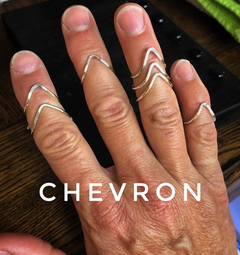 buyer/'s choice Midi midi chevron or round band ; girlfriend gift; friend gift; gift for woman birthday gift midi ring; sterling silver