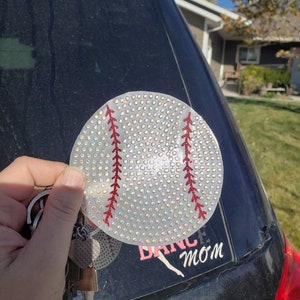 Pegatina de béisbol -sparkle béisbol - calcomanía de coche - AB Rhinestones