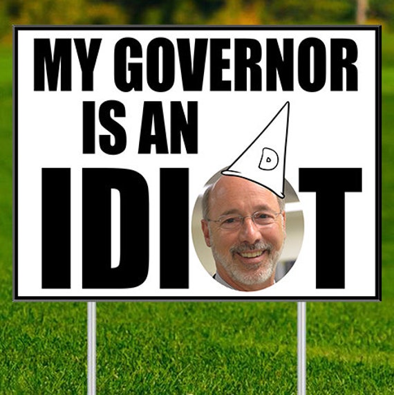 Wolf My Governor is an Idiot Double Sided Yard Sign | Etsy