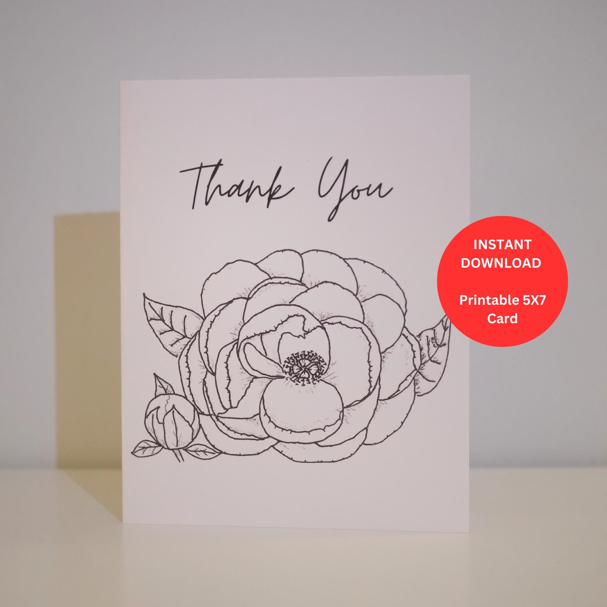 Thank You Printable Card - Etsy