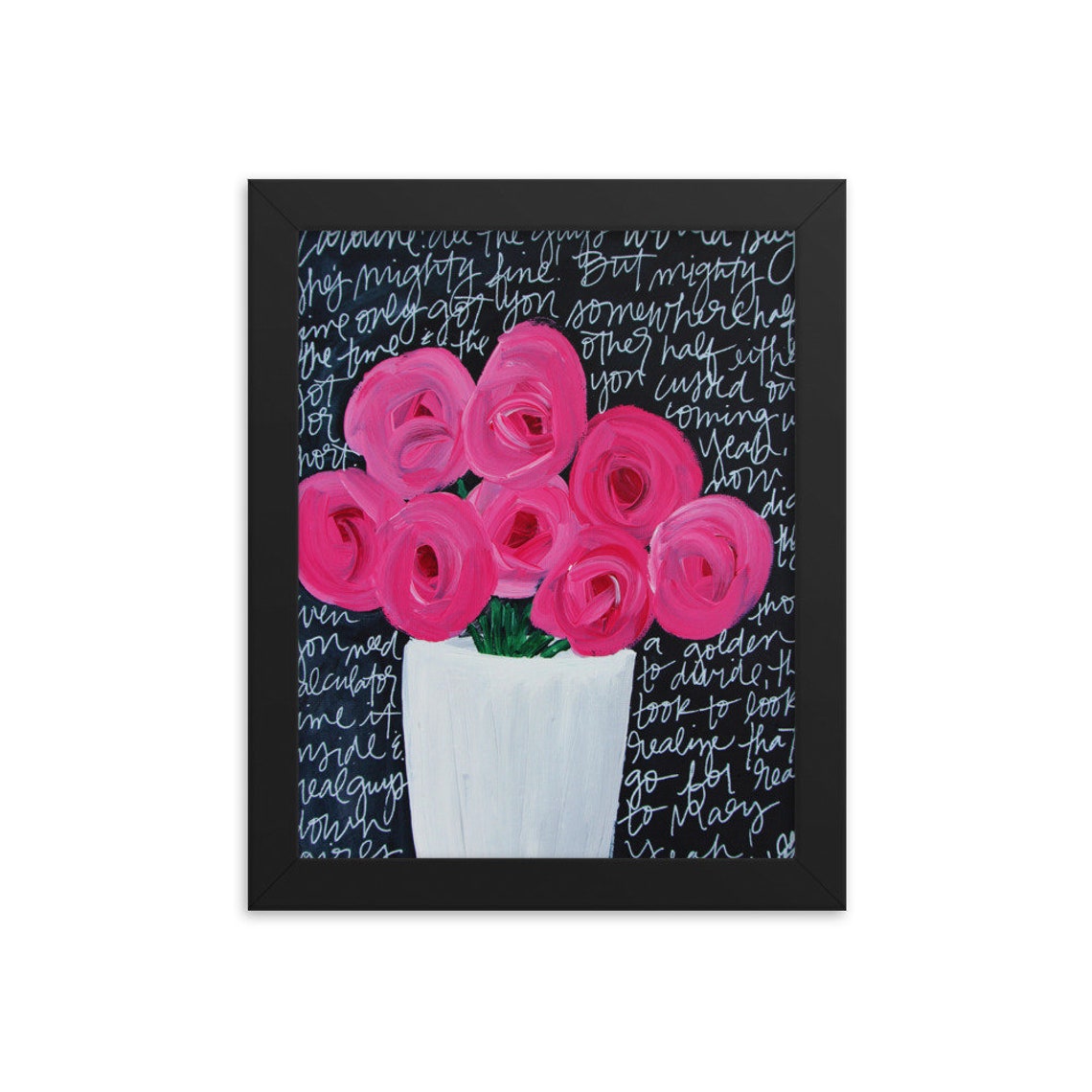 Roses with Outkast Lyrics Handlettered Painting Framed Etsy