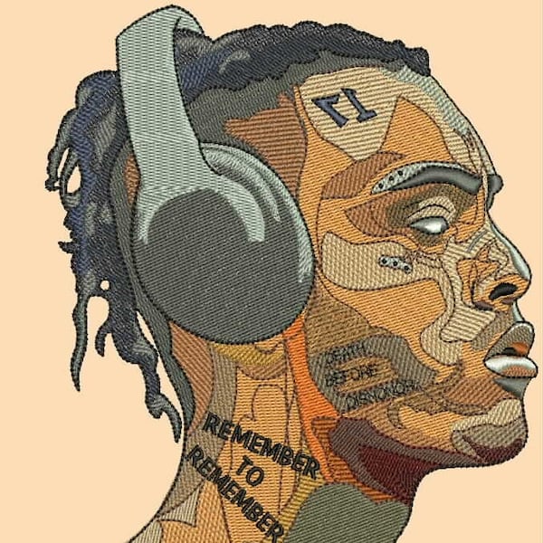 XXXtentacion Ricamo Design/Macchina Ricamo Design pes dst download istantaneo/hip hop/rapper/artista musicale/canzone pop/American Rapper X/