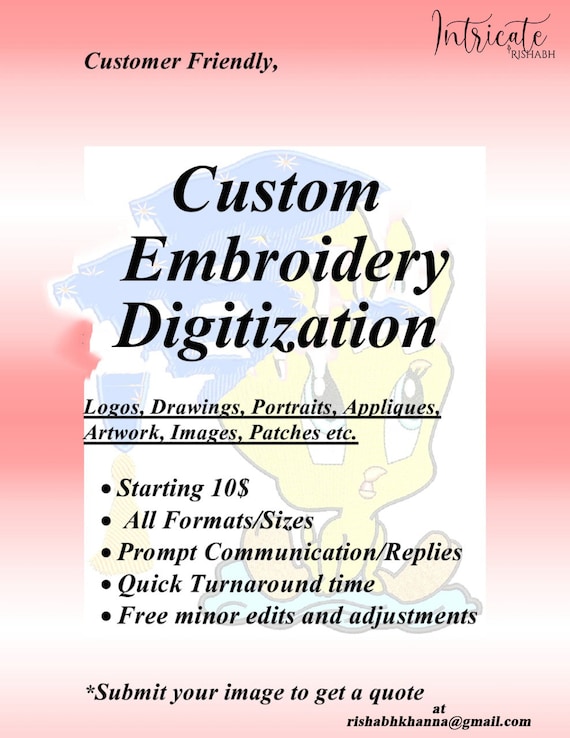 Custom Embroidery digitizing,Logo Digitizing,Machine Embroidery pes file,embroidery logo,Image digitizing embroidery service,Custom digitize