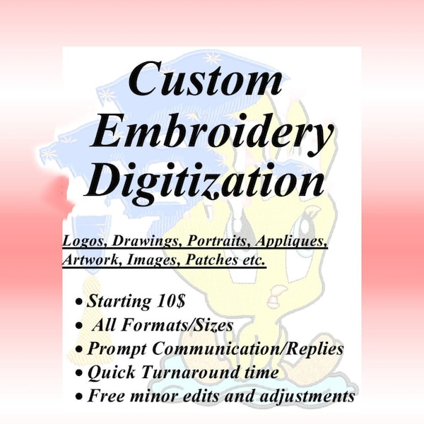 Custom Embroidery digitizing/Machine Embroidery Design/Custom Logo Digitizing/Pes embroidery design/ Custom Embroidery Pattern/Logo digitize