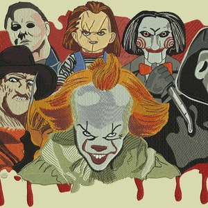 Halloween Embroidery Design/Machine Embroidery Design pes dst instant download//horror spooky fall/Michael Myers/Freddy/Creepy Scary friends
